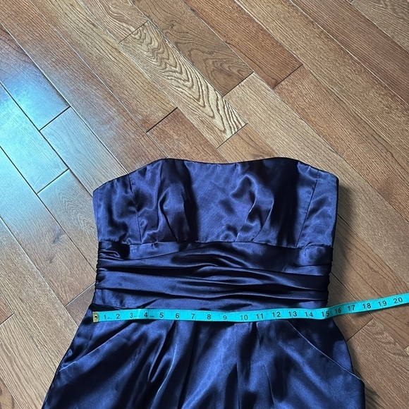 David’s bridal purple Satin strapless mini dress Sz 12 - Picture 8 of 12